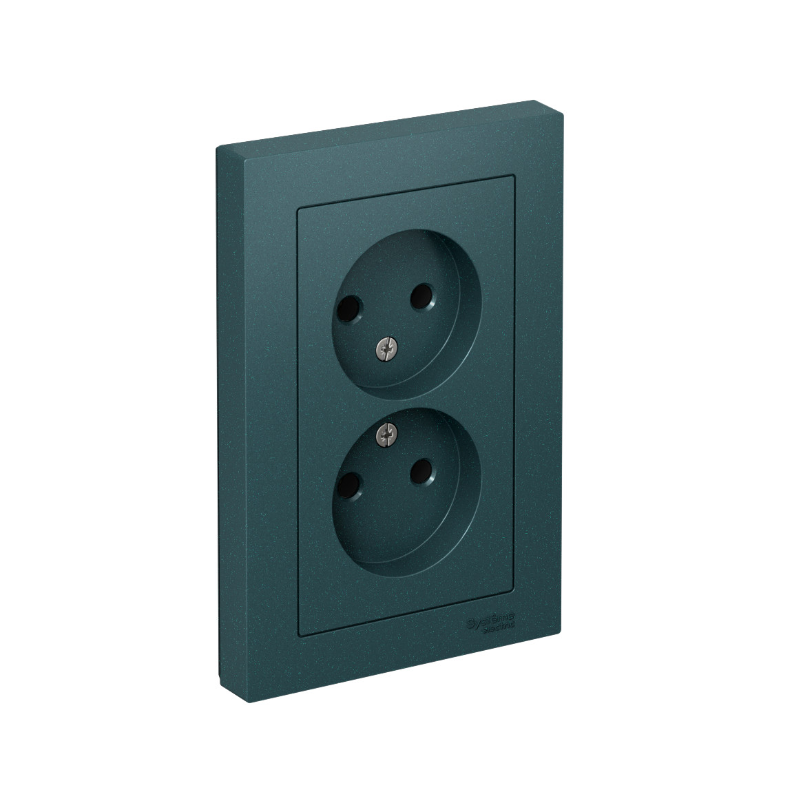 systeme electric atlasdesign розетка 2-я без заземления изумруд