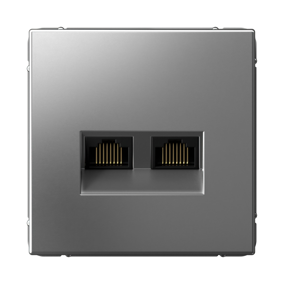 system electric artgallery розетка компьютерная 2xrj45 6е кат. сталь gal000988