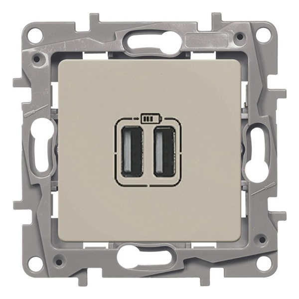 Legrand Etika Зарядное устройство с двумя USB-разьемами 240В/5В 2400мА слоновая кость