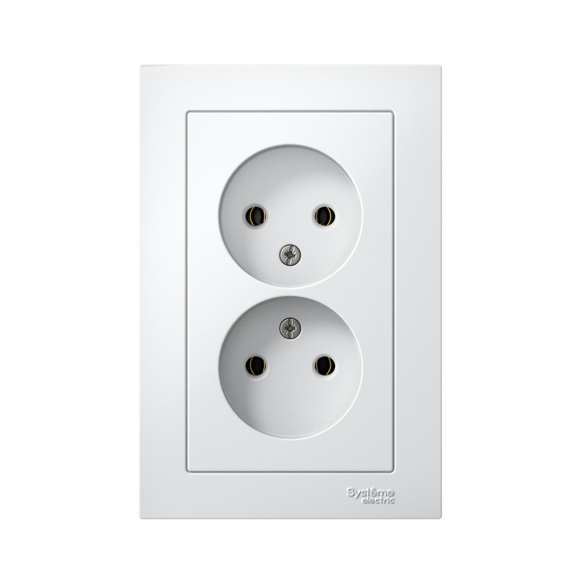 systeme electric atlasdesign, розетка 2-я без заземления белый atn000120