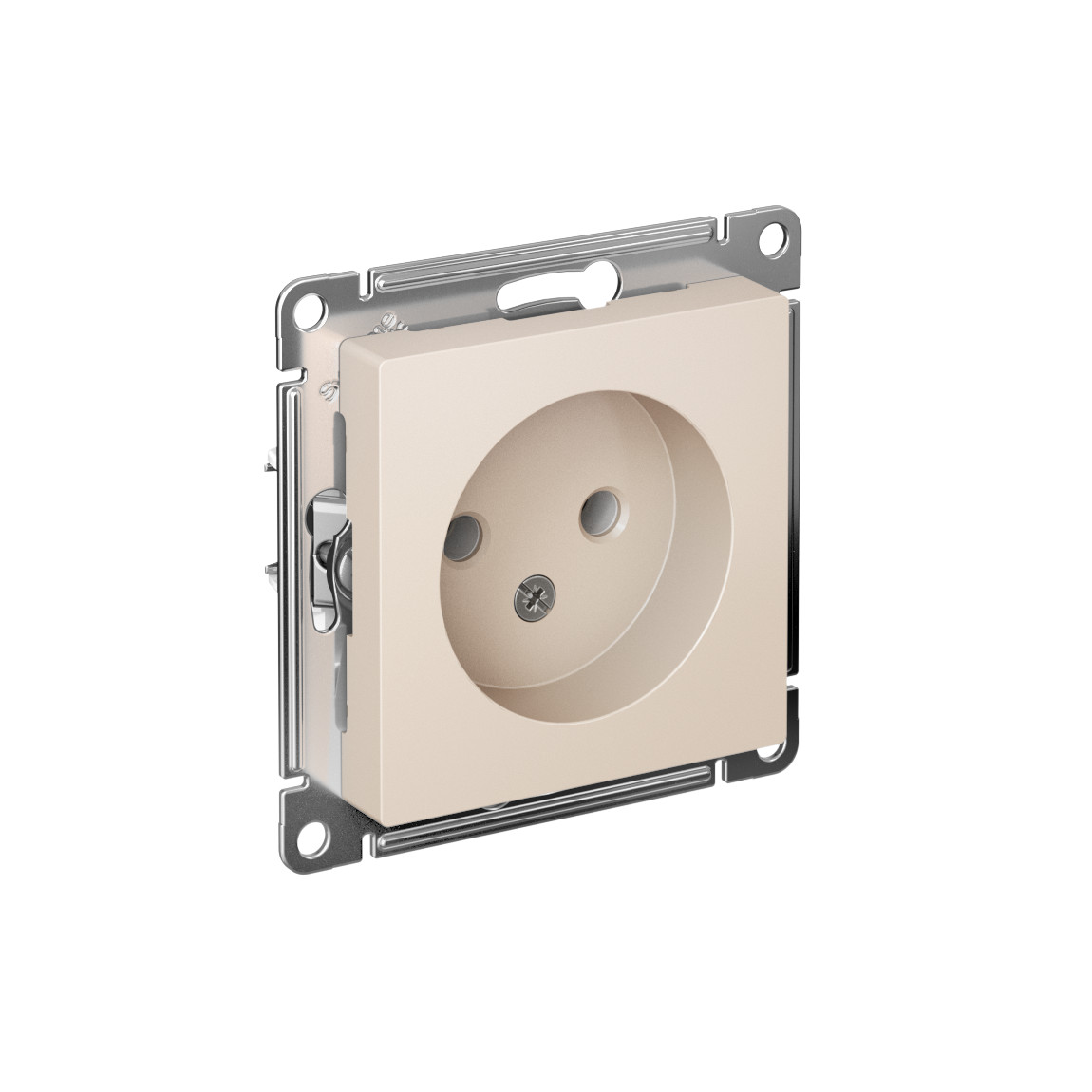 systeme electric atlasdesign, розетка 1-я без заземления бежевый atn000241