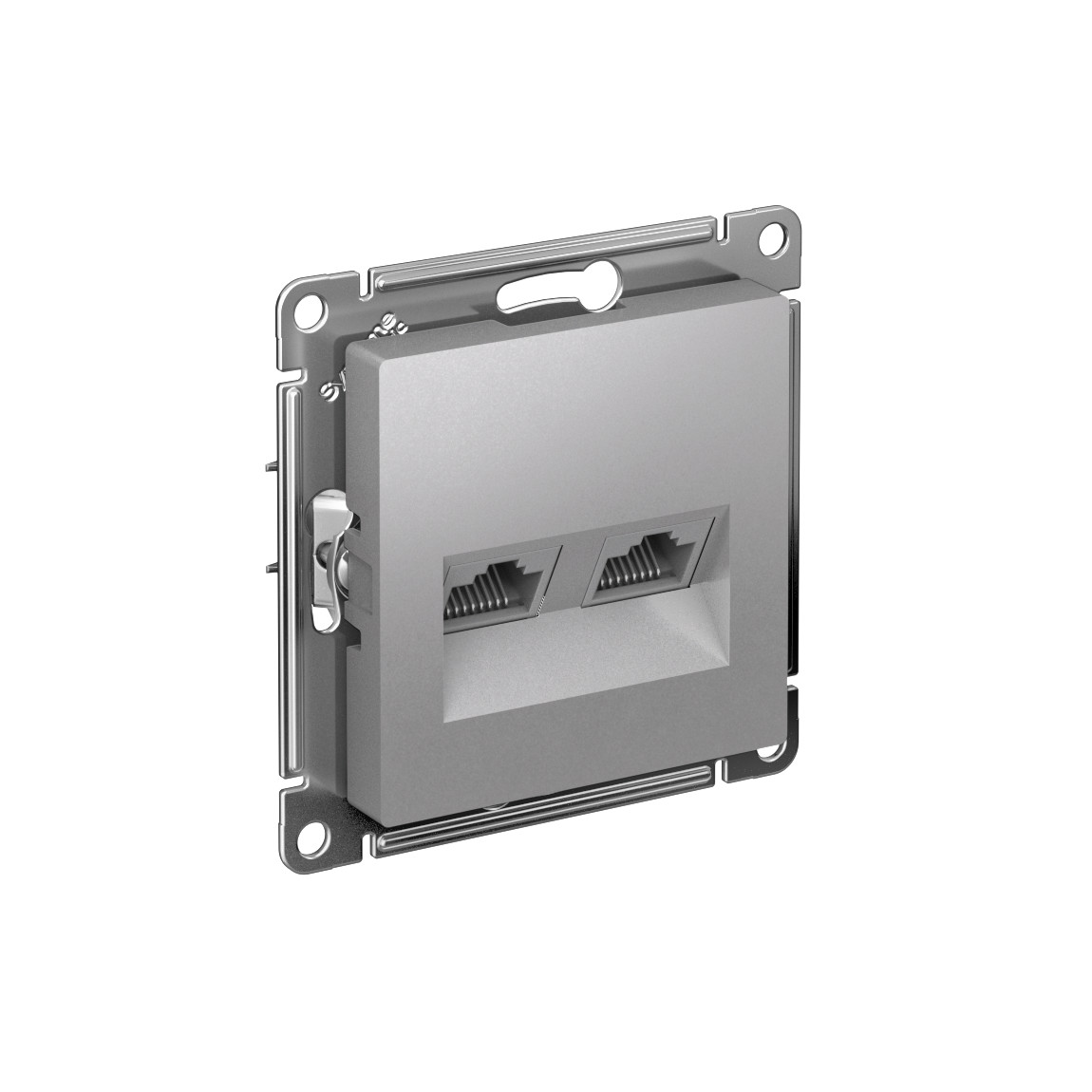 systeme electric atlasdesign, розетка двойная rj45+rj45 5е кат. алюминий atn000385