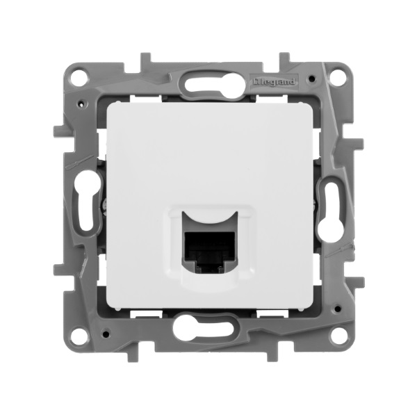 legrand etika розетка компьютерная 1-я rj-45 utp 8 контактов 1 выход 5 кат. белая