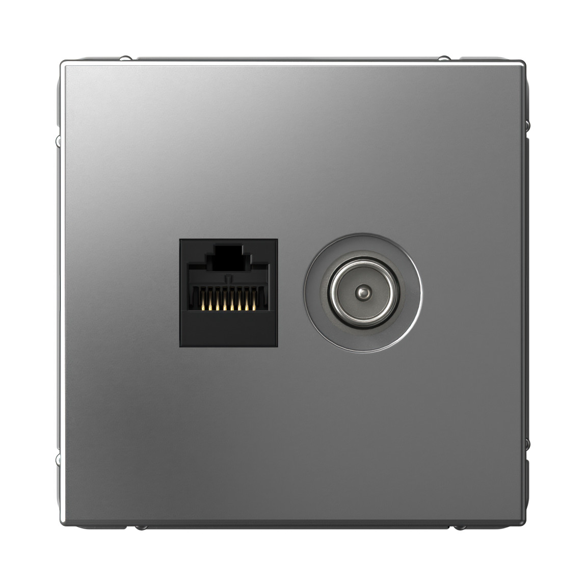 system electric artgallery розетка тв+компьютерная rj45 5е кат. сталь gal000989