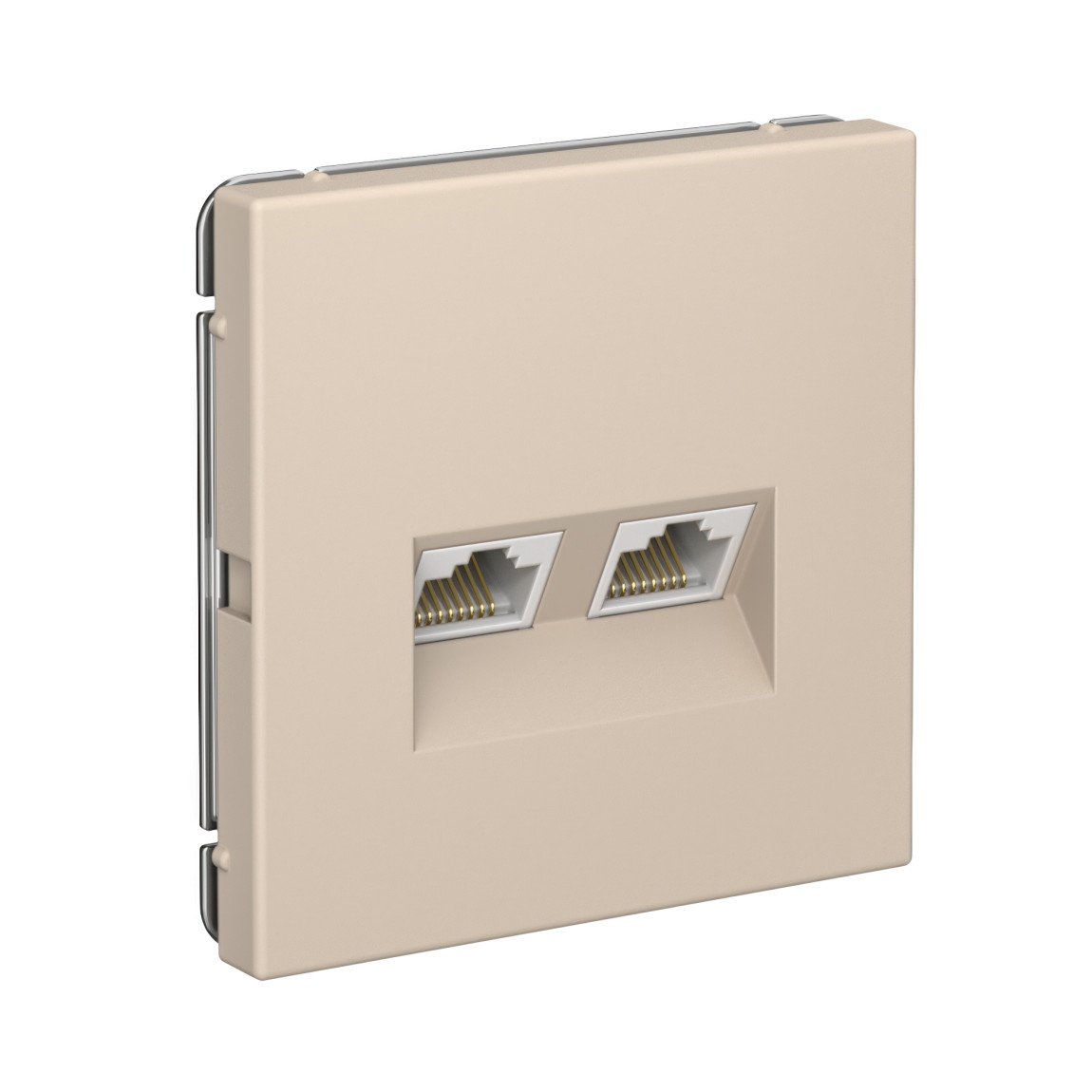 system electric artgallery розетка компьютерная 2xrj45 6е кат. песочный gal001288