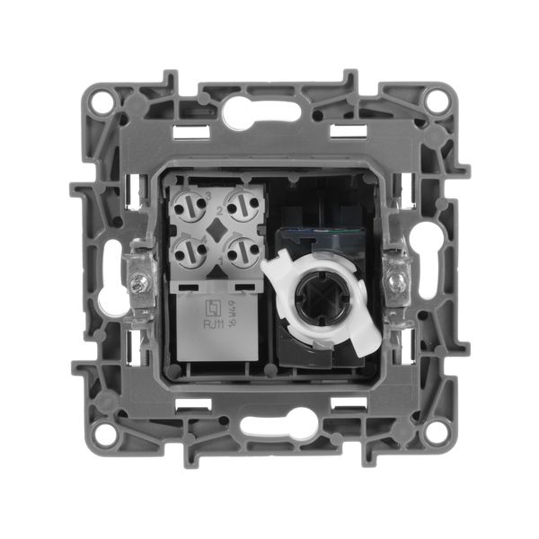 legrand etika розетка компьютерная rj-45 кат.5 utp+розетка телефонная rj-11 антрацит