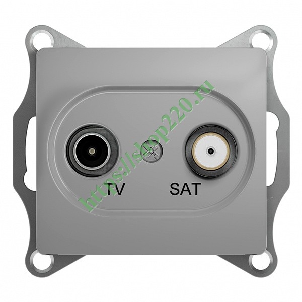 System Electric Glossa розетка TV+SAT проходная 4dB алюминий
