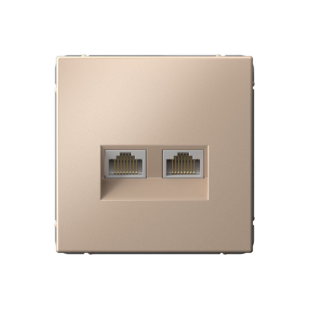 System Electric ArtGallery розетка компьютерная 2xRJ45 6е кат. песочный GAL001288