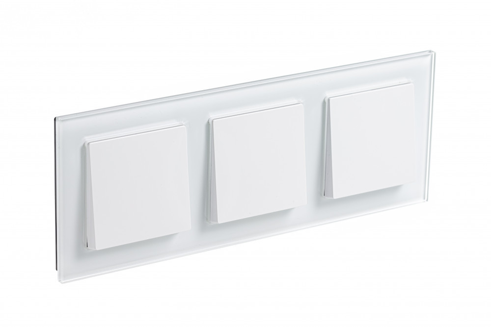 systeme electric atlasdesign, nature стекло рамка 3-я универсальная белый atn320103