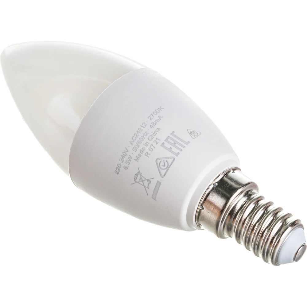 лампа светодиодная свеча ls cl b e14 6.5w (60w) 830 220v fr 550lm osram