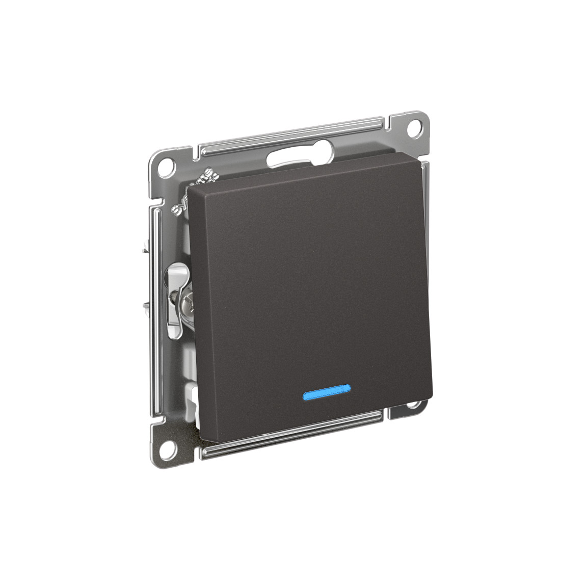 systeme electric atlasdesign переключатель 1-клавишный с подсветкой базальт atn001463