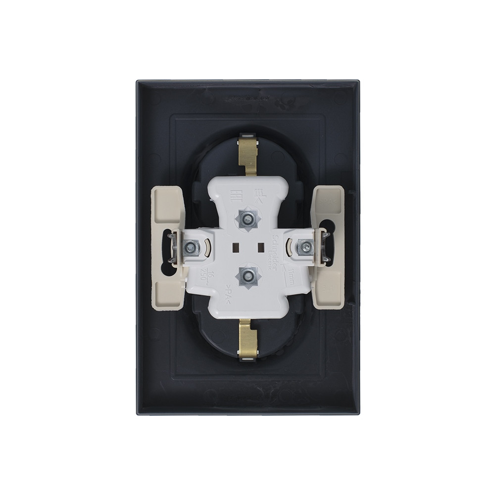 systeme electric atlasdesign, розетка 2-я с заземлением грифель