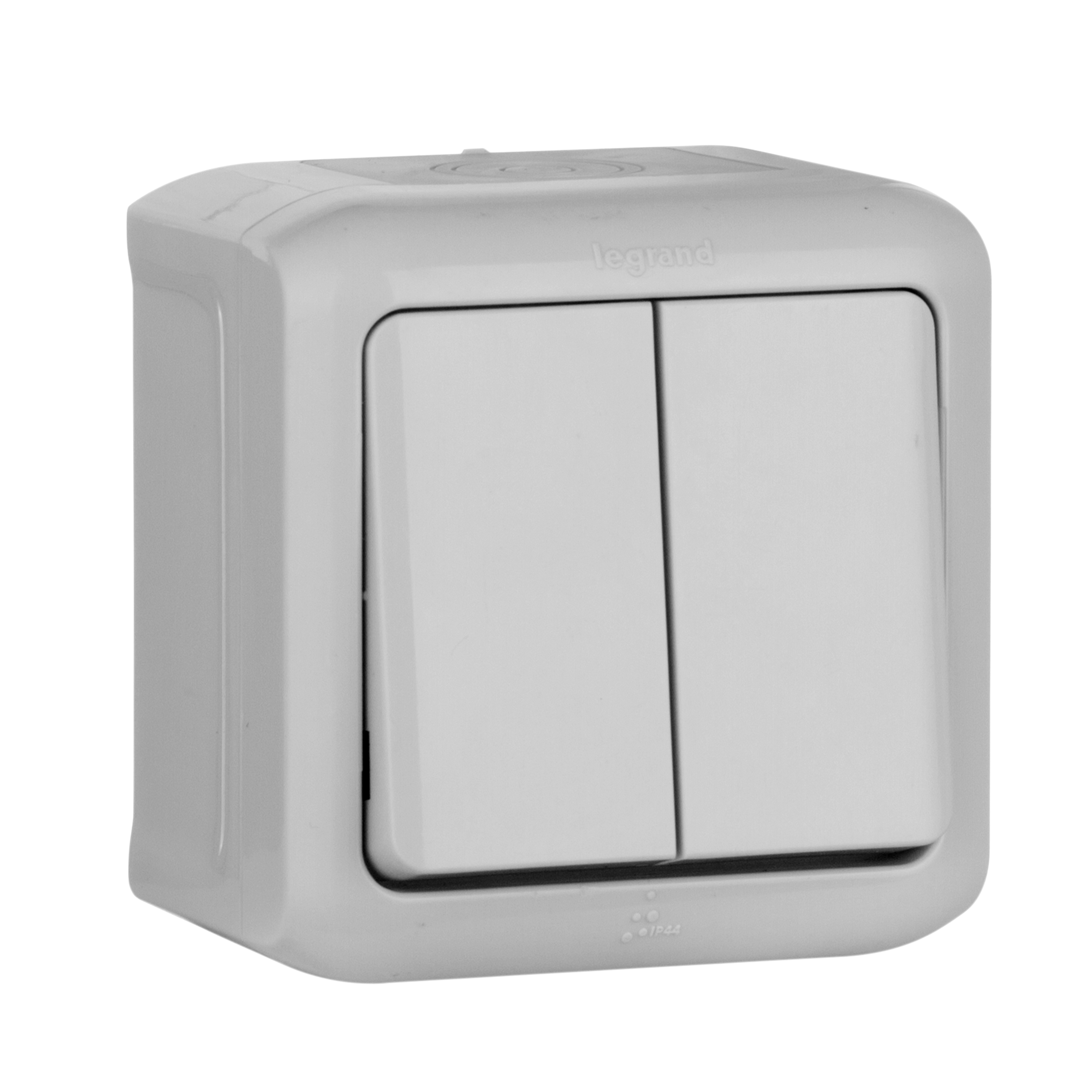 legrand quteo ip-44 выключатель 2 клавишный серый