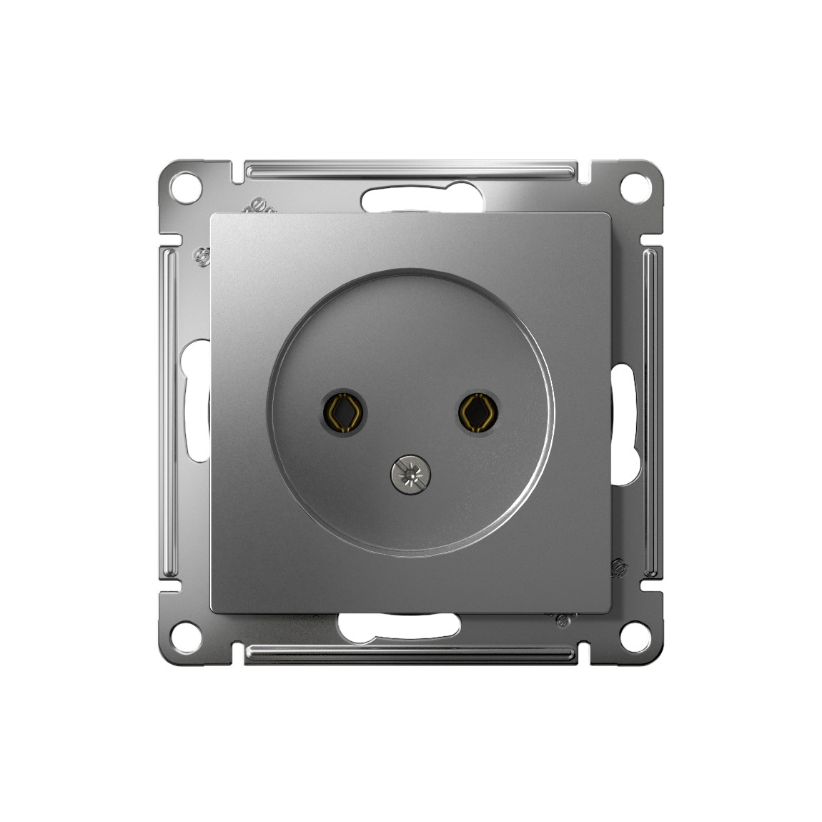 systeme electric atlasdesign розетка 1-я без заземления сталь