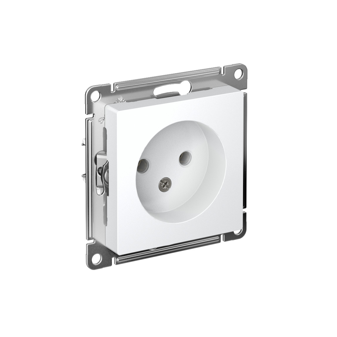 systeme electric atlasdesign, розетка 1-я без заземления белый atn000141										