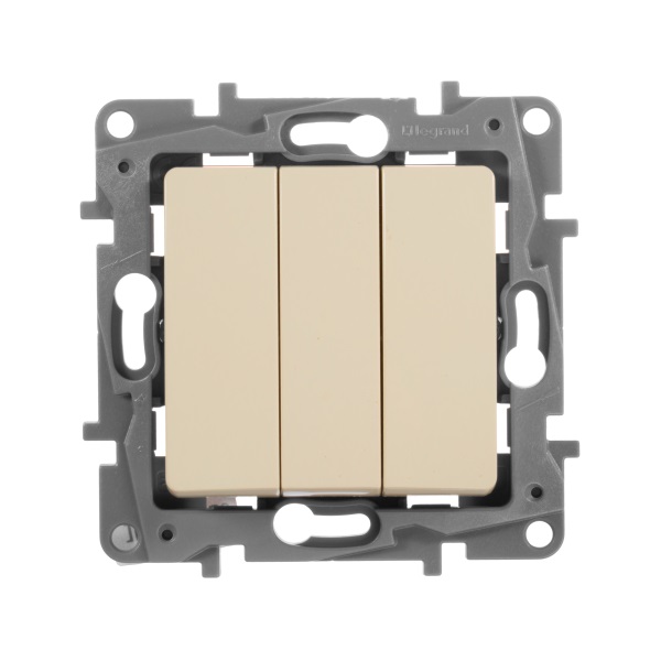 legrand etika выключатель 3 клавишный слоновая кость