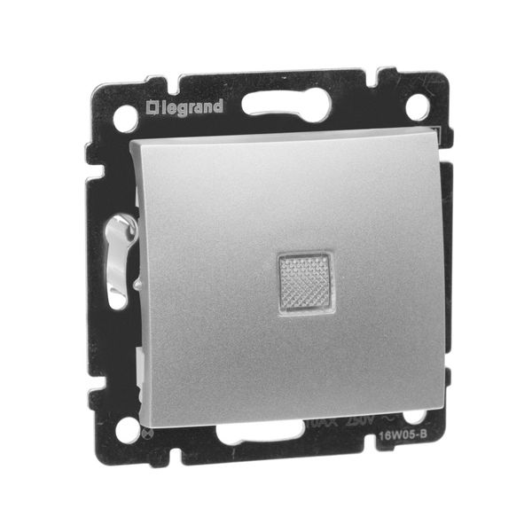 legrand valena переключатель 1 клавишный с подсветкой алюминий