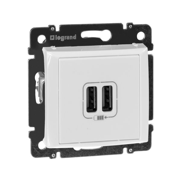 legrand valena розетка usb 2-я 1500 ма белый