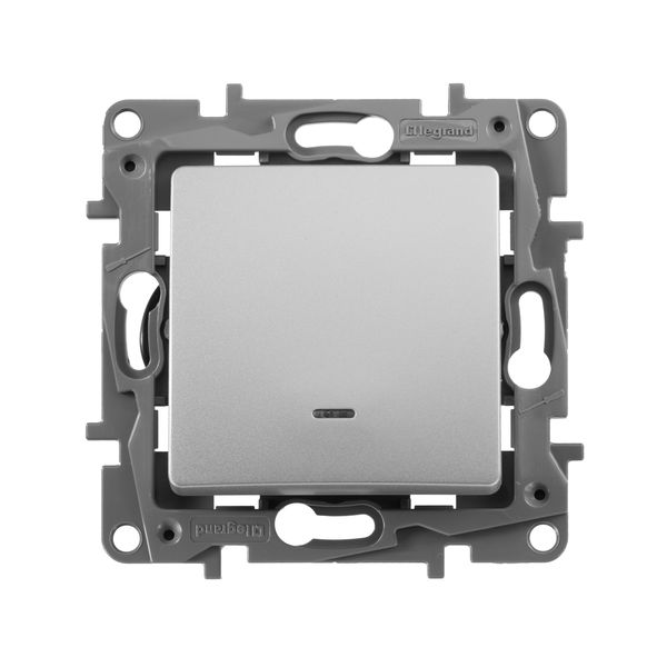 legrand etika выключатель 1 клавишный с подсветкой алюминий