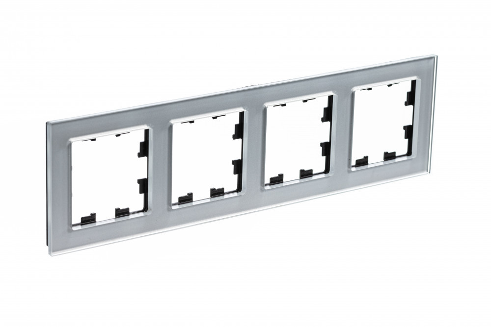 systeme electric atlasdesign nature стекло рамка 4-я универсальная алюминий atn320303