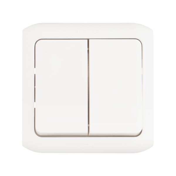 legrand quteo ip-44 выключатель 2 клавишный серый
