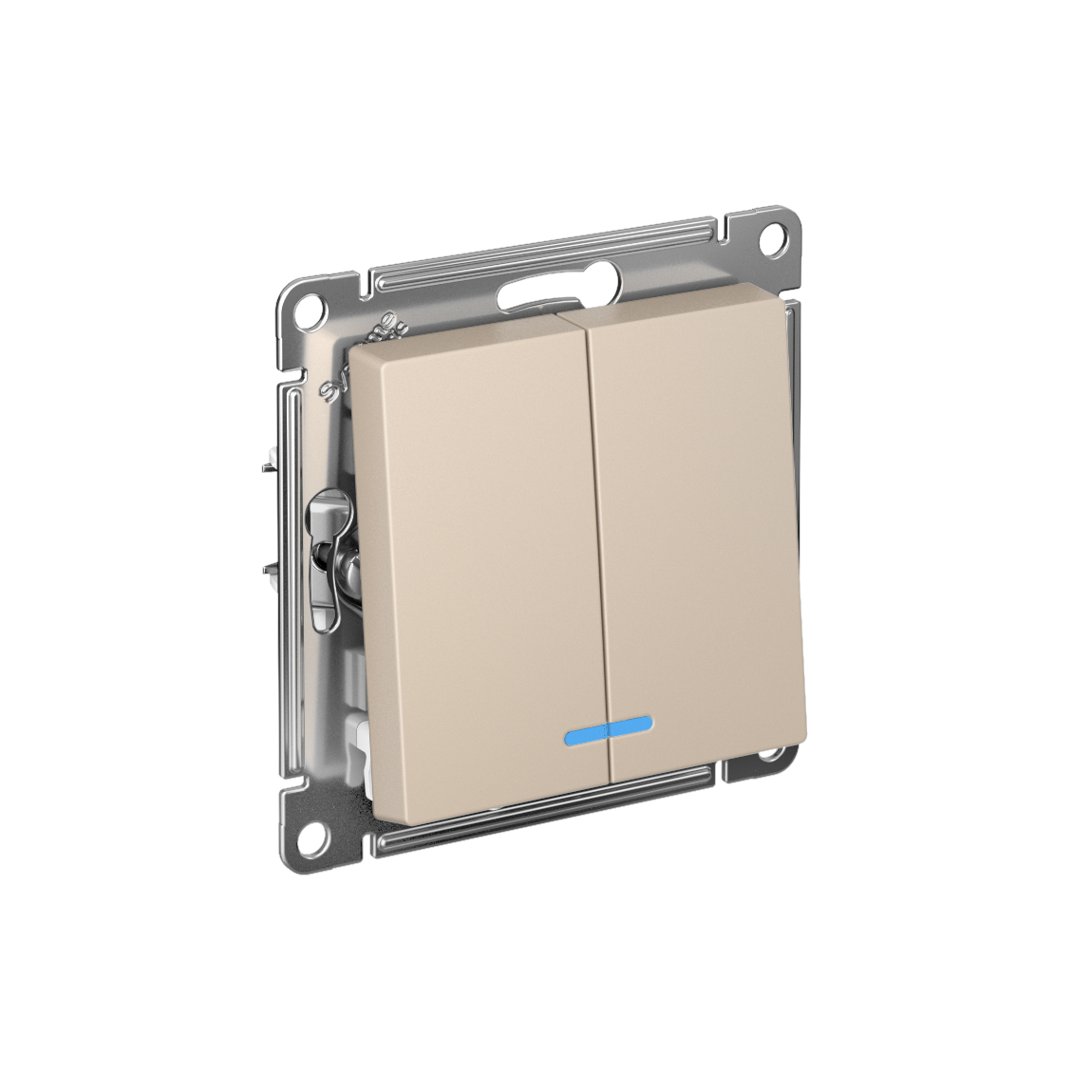 Systeme Electric ATLASDESIGN выключатель 2-клавишный с подсветкой песочный