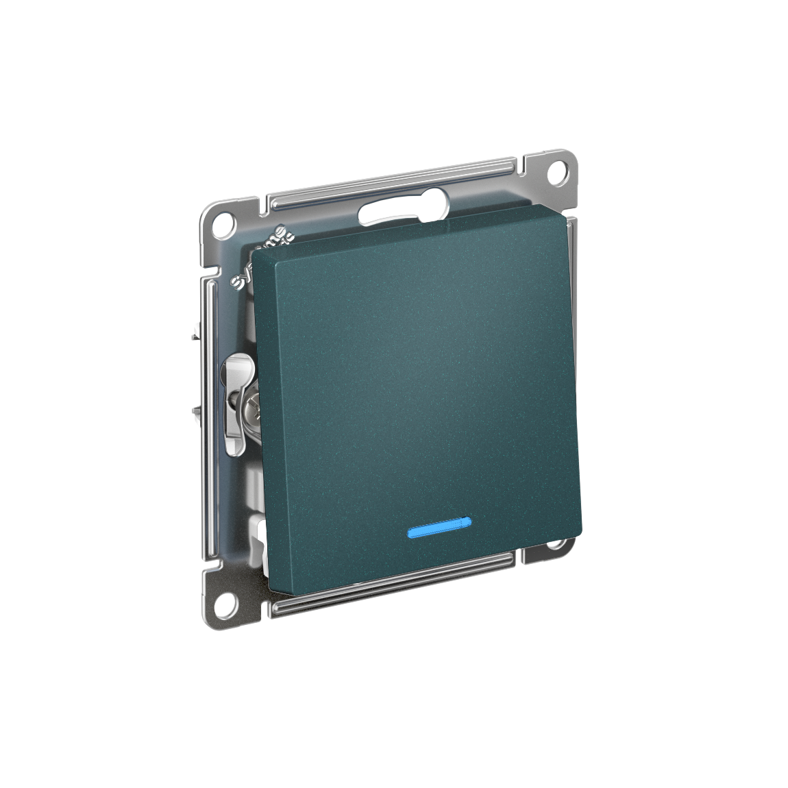 Systeme Electric ATLASDESIGN переключатель 1-клавишный с подсветкой изумруд