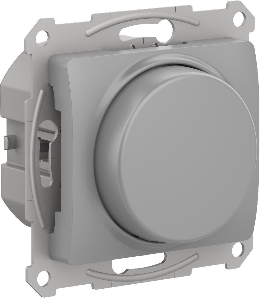 System Electric Glossa светорегулятор поворотно-нажимной 10-400 Вт/ВА, для LED 3-150 Вт/ВА алюминий