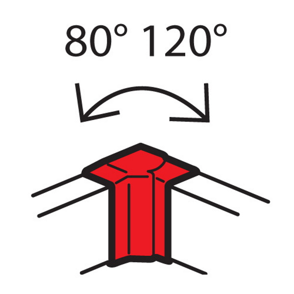 внутренний угол 85х50мм изменяемый 80°-120° legrand metra