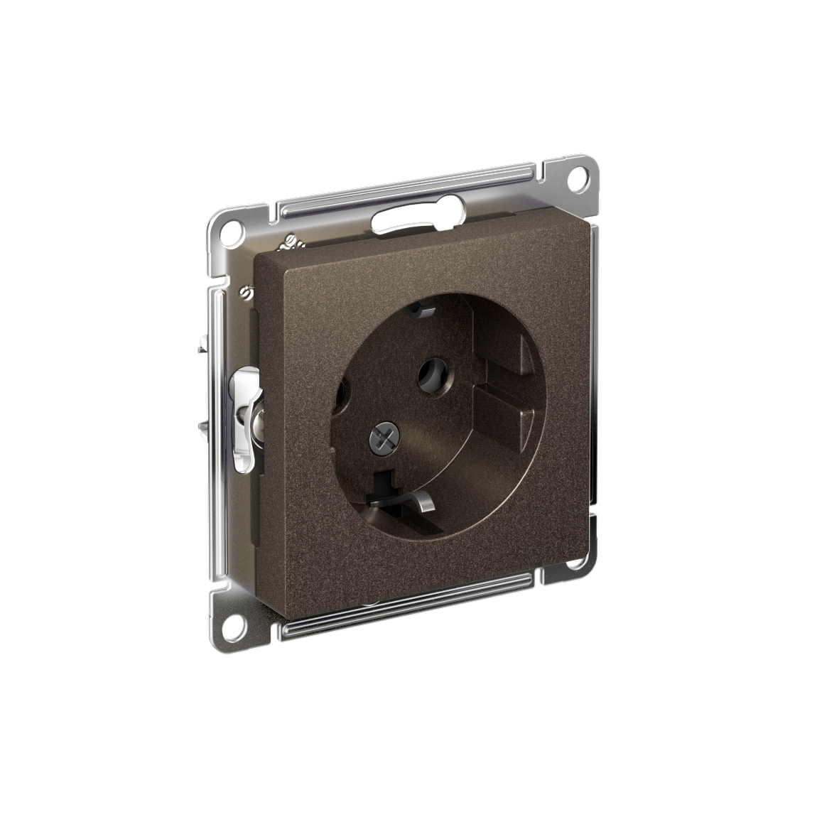 Systeme Electric ATLASDESIGN розетка 1-я с заземлением мокко