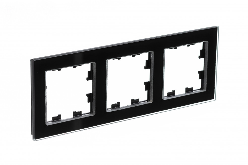 Systeme Electric ATLASDESIGN Nature стекло рамка 3-я универсальная черный ATN321003