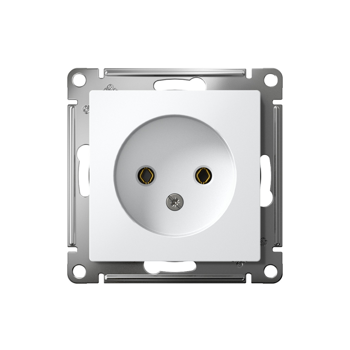 systeme electric atlasdesign, розетка 1-я без заземления белый atn000141										