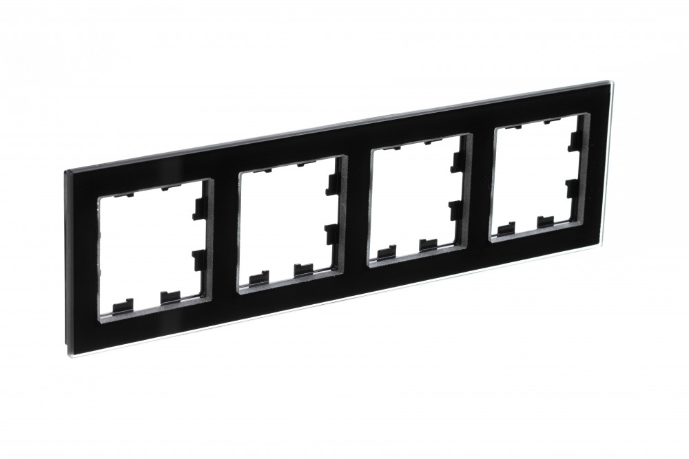 Systeme Electric ATLASDESIGN Nature стекло рамка 4-я универсальная черный ATN321004