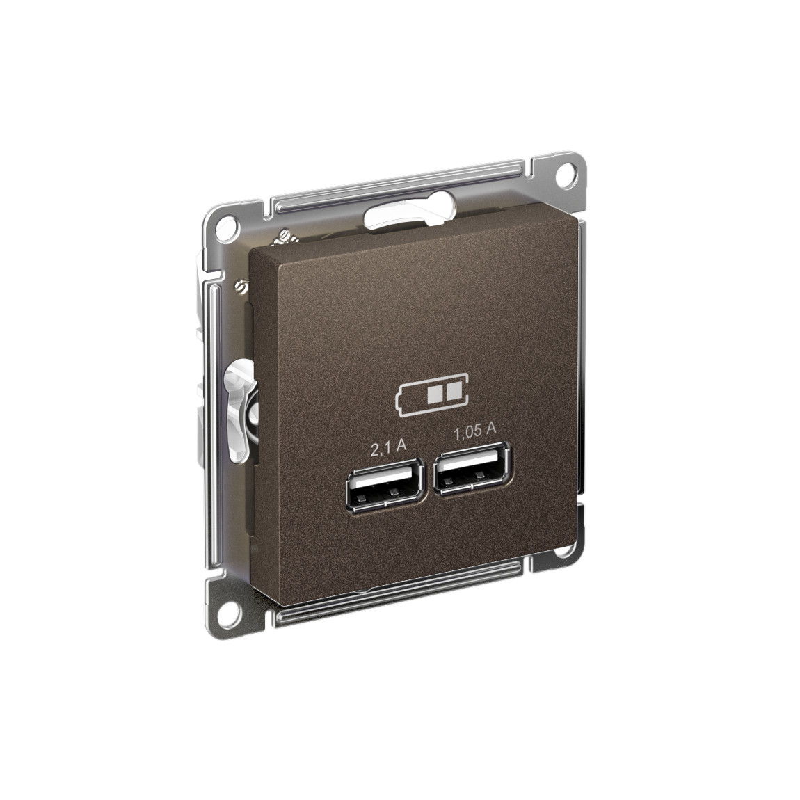 systeme electric atlasdesign розетка usb двойная для зарядки мокко