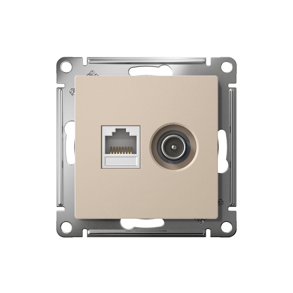 systeme electric atlasdesign розетка tv+rj45 5е кат. песочный