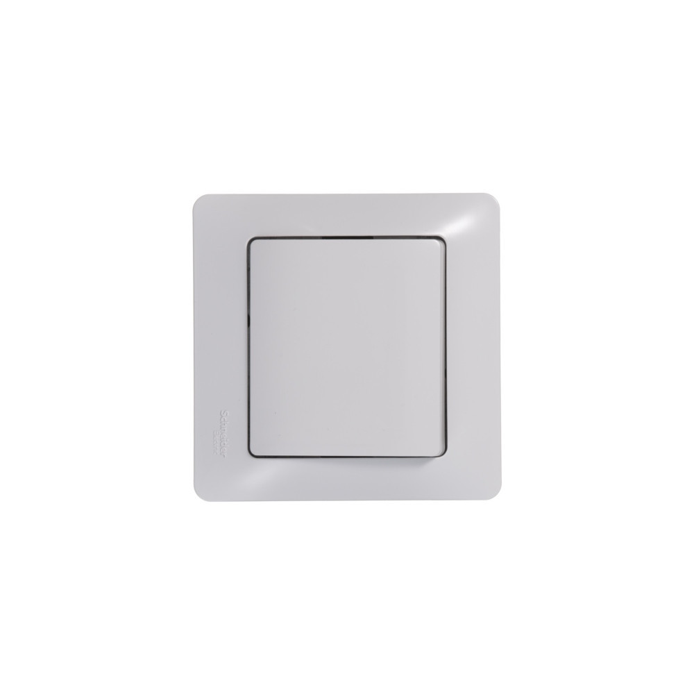 system electric glossa выключатель кнопочный 1-клавишный белый
