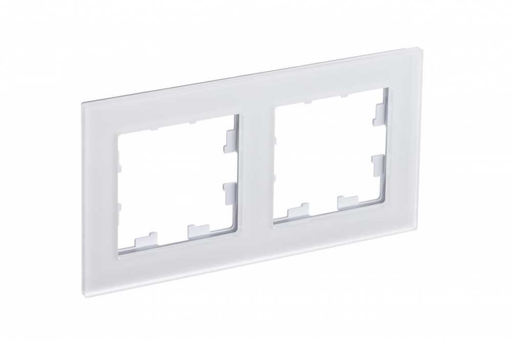 systeme electric atlasdesign, nature стекло рамка 2-я универсальная матовый белый atn330102