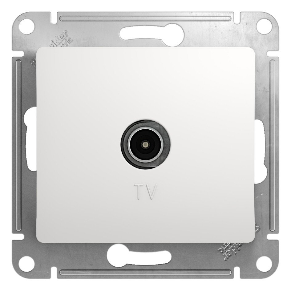system electric glossa розетка tv оконечная 1db белый