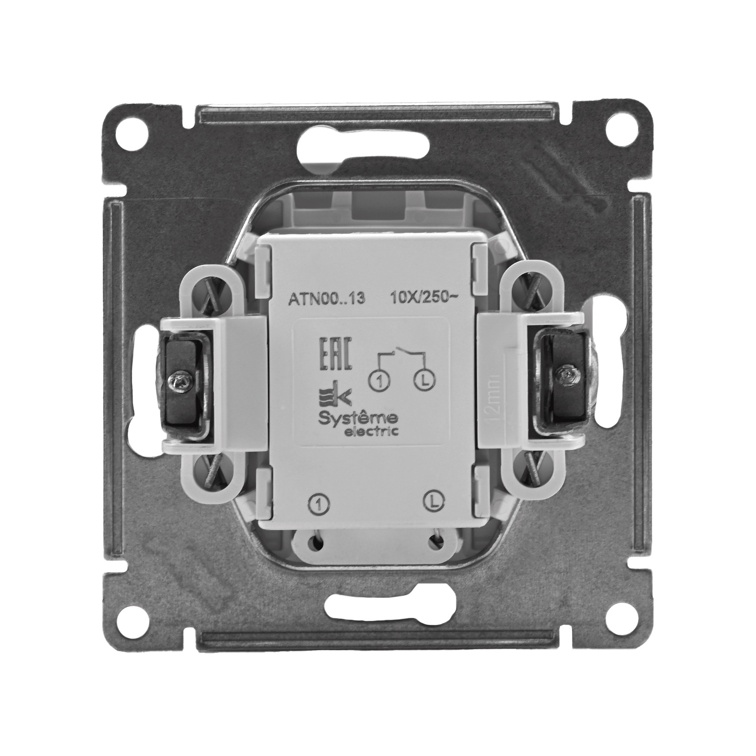 systeme electric atlasdesign, выключатель 1-клавишный с подсветкой белый atn000113