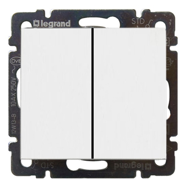 Legrand Valena переключатель 2 клавишный белый