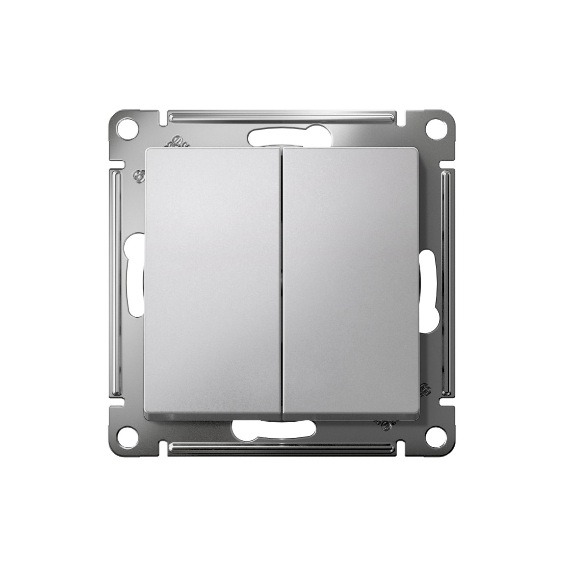 systeme electric atlasdesign, выключатель 2-клавишный алюминий atn000351