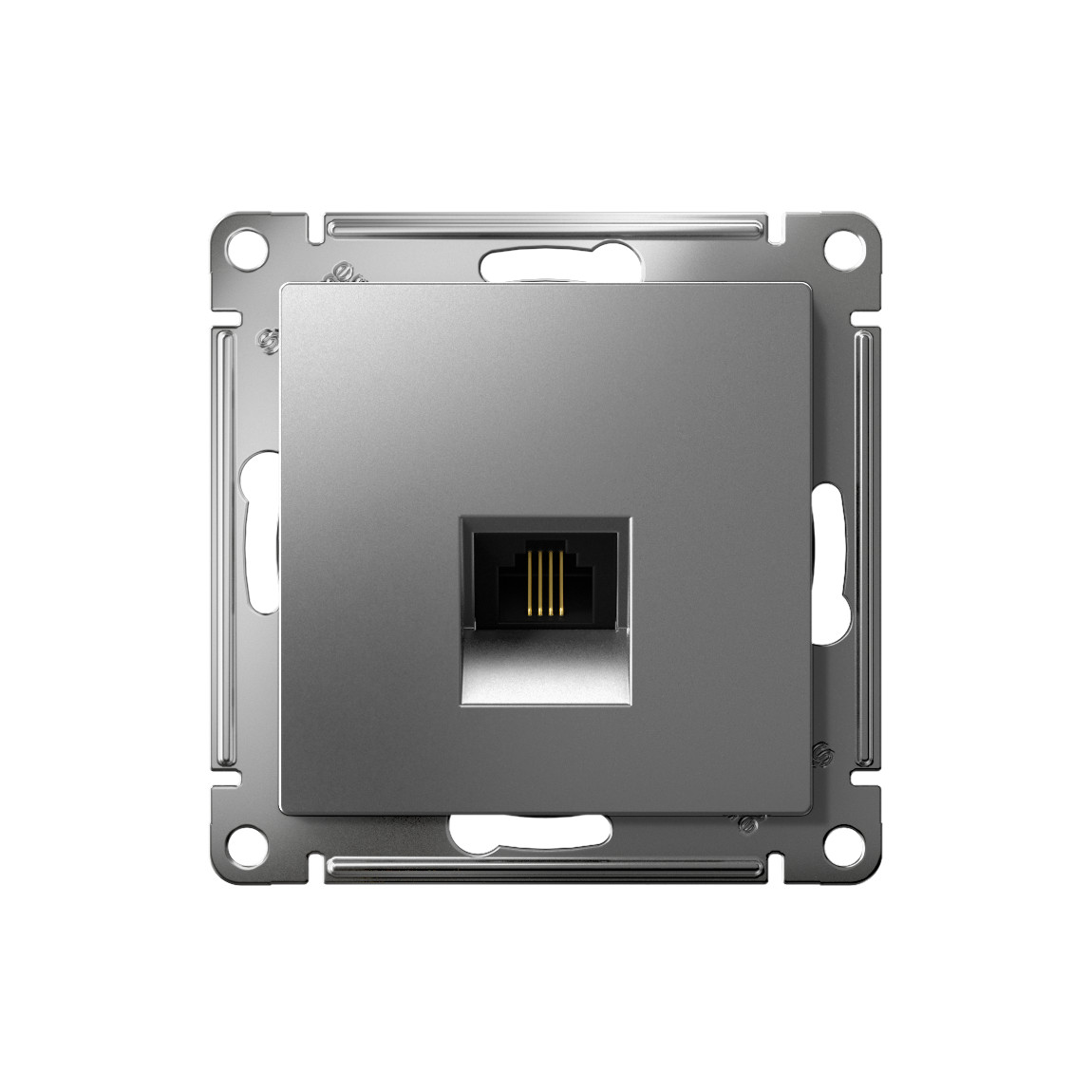 systeme electric atlasdesign розетка телефонная 1-я rj11 сталь