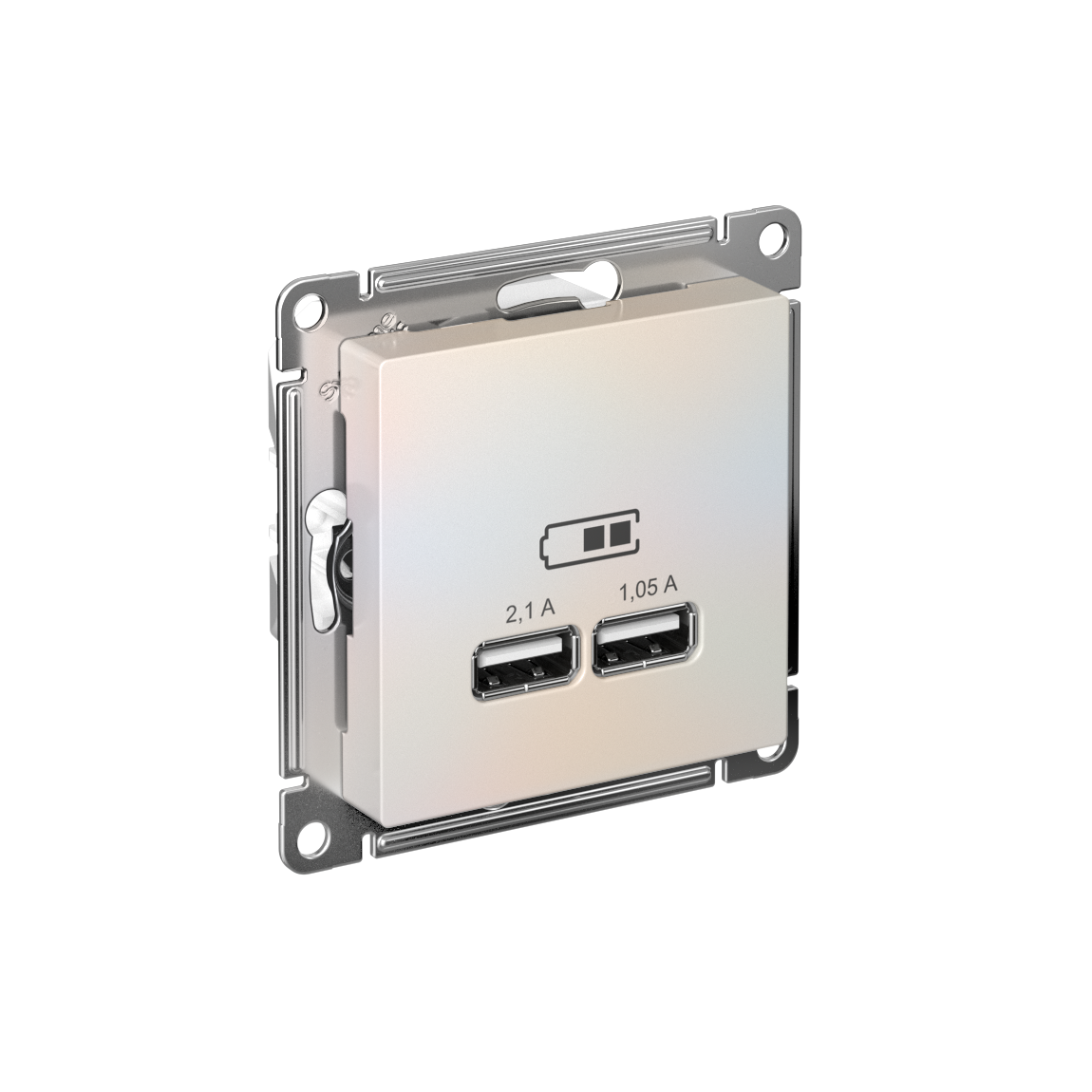 Systeme Electric ATLASDESIGN розетка USB двойная для зарядки жемчуг