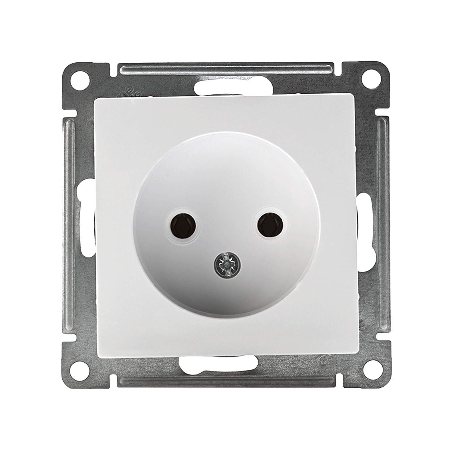 systeme electric atlasdesign, розетка 1-я без заземления белый atn000141										
