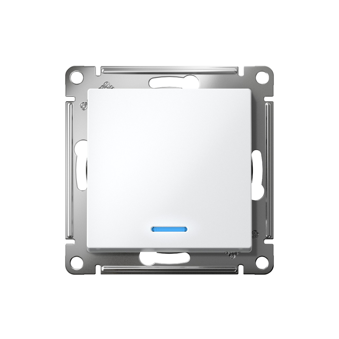systeme electric atlasdesign, переключатель 1-клавишный с подсветкой белый atn000163