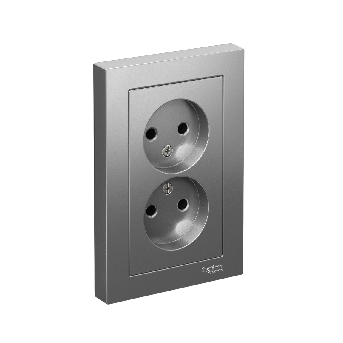 systeme electric atlasdesign розетка 2-я без заземления сталь