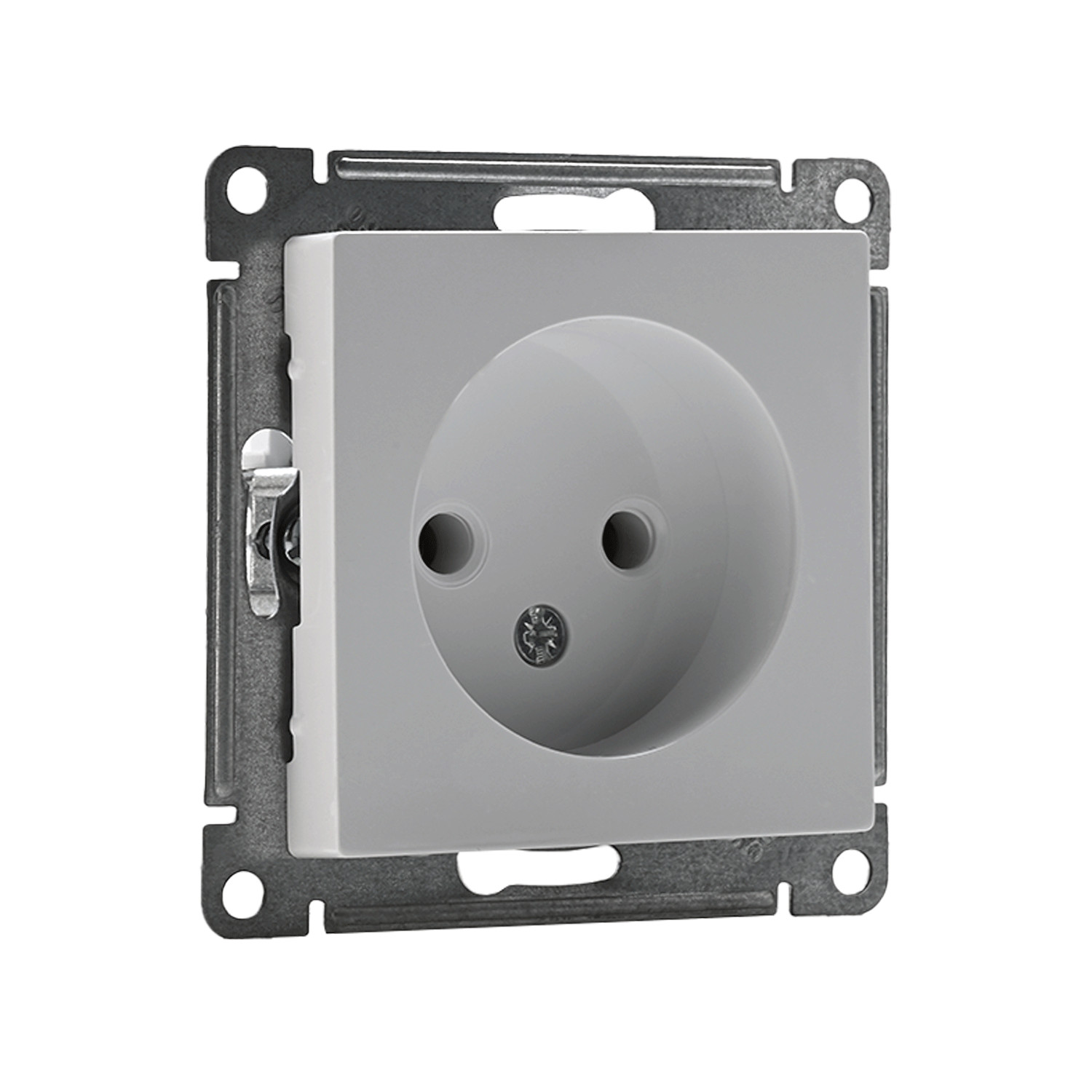 systeme electric atlasdesign, розетка 1-я без заземления белый atn000141										