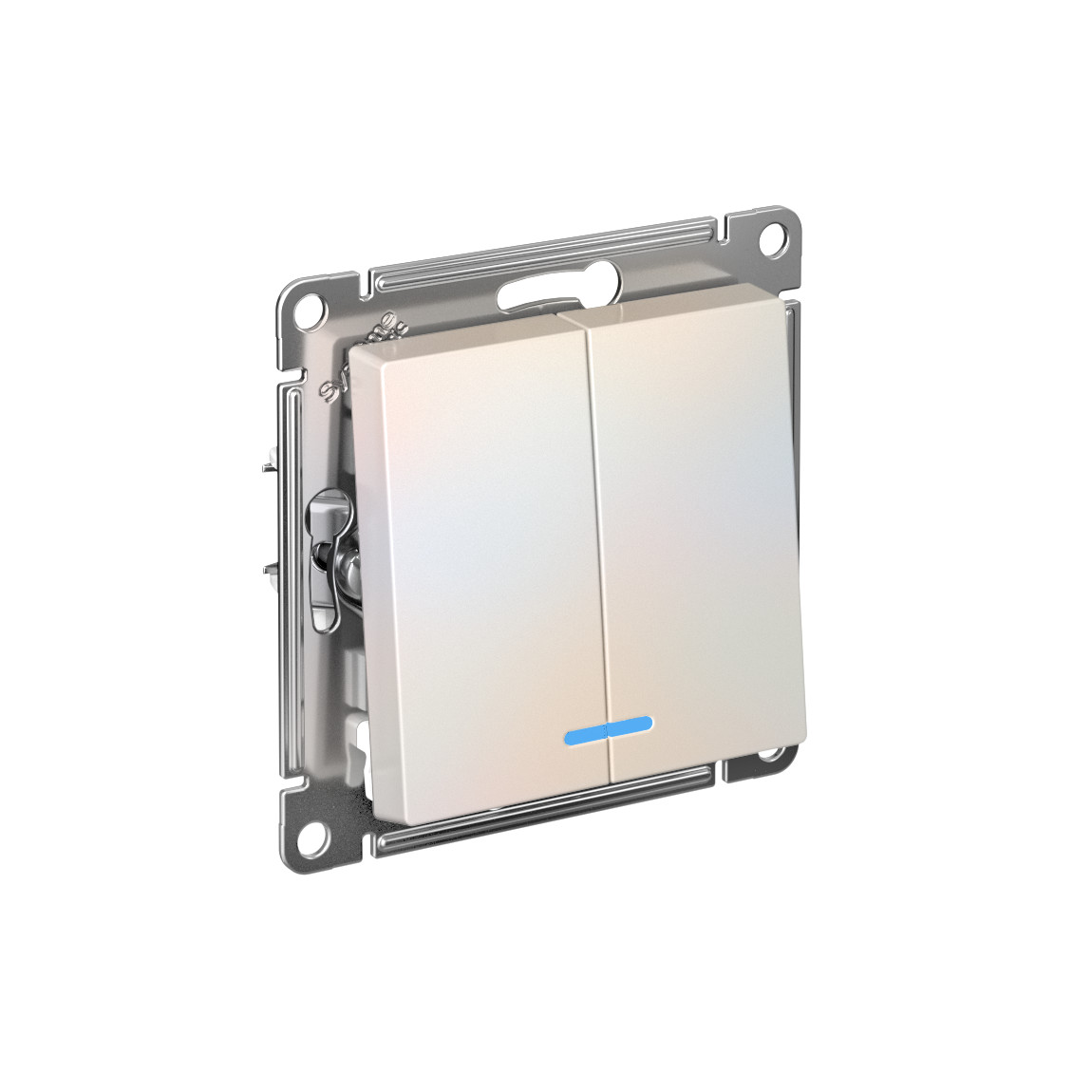 systeme electric atlasdesign выключатель 2-клавишный с подсветкой жемчуг