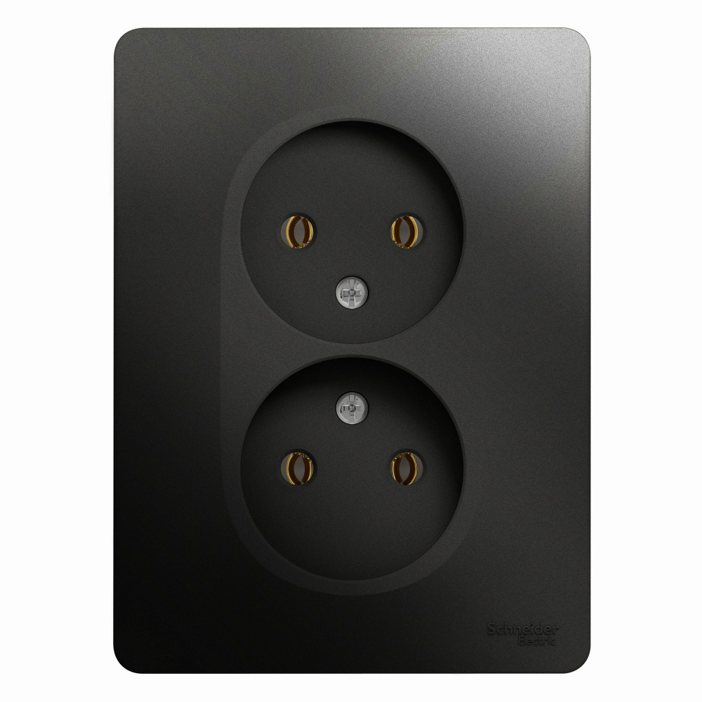 System Electric Glossa розетка 2-я без заземления антрацит