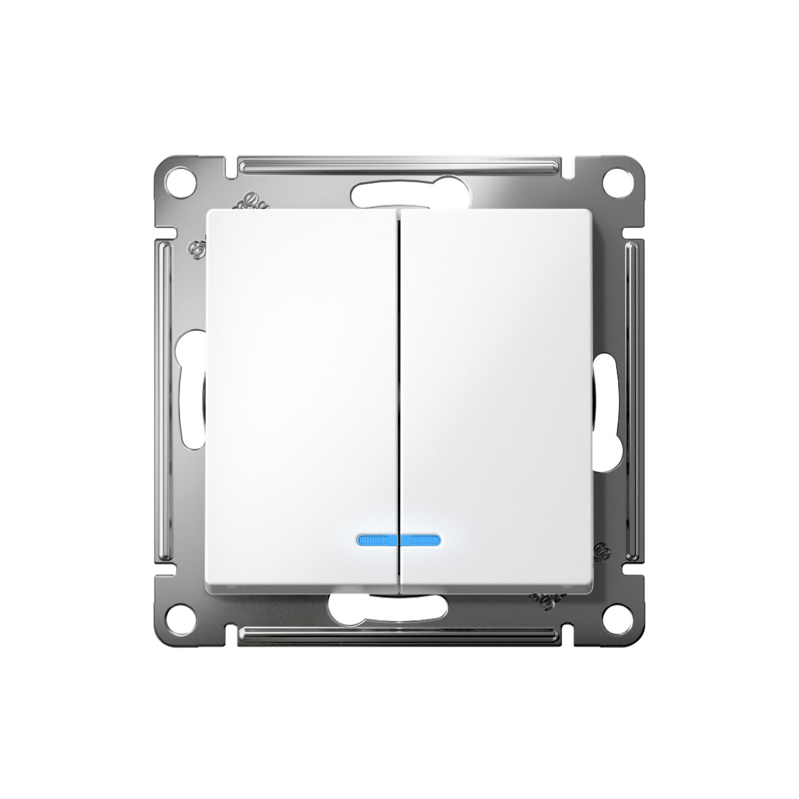 systeme electric atlasdesign выключатель 2-клавишный с подсветкой лотос
